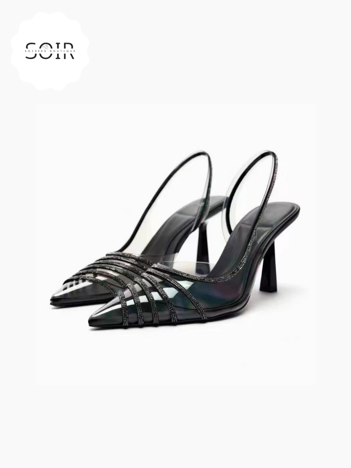 Lustre Mirage Pointed Toe Low-cut Strap Heels