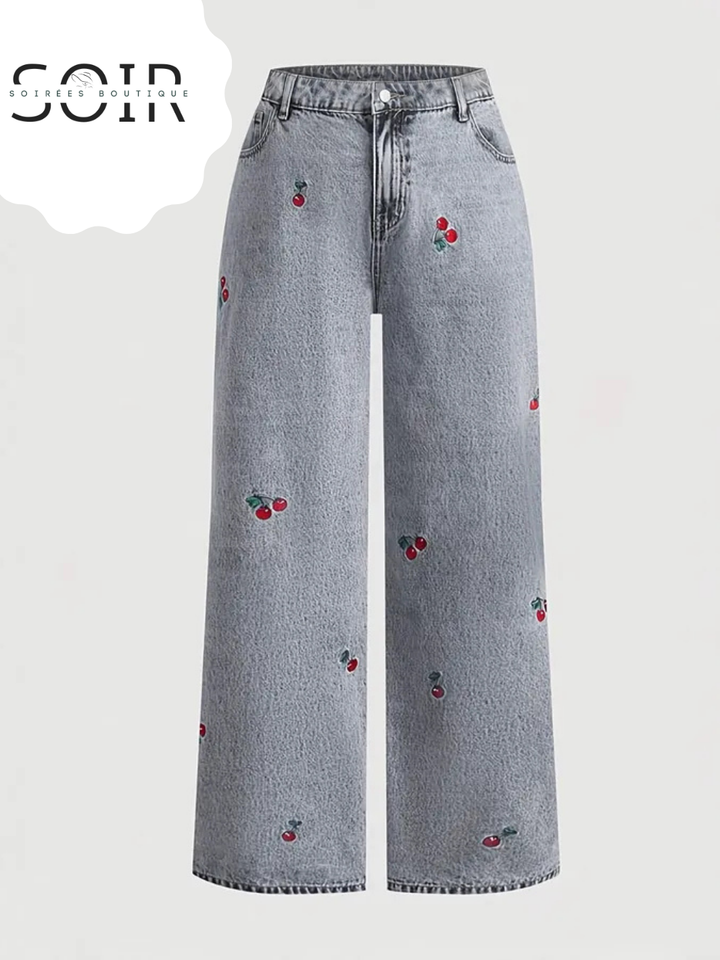 Scarlet Bloom Straight Leg Denin
