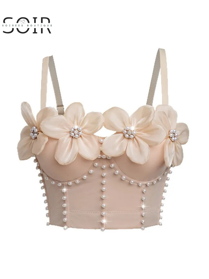 Crystal Bloom Bustier Tube Top