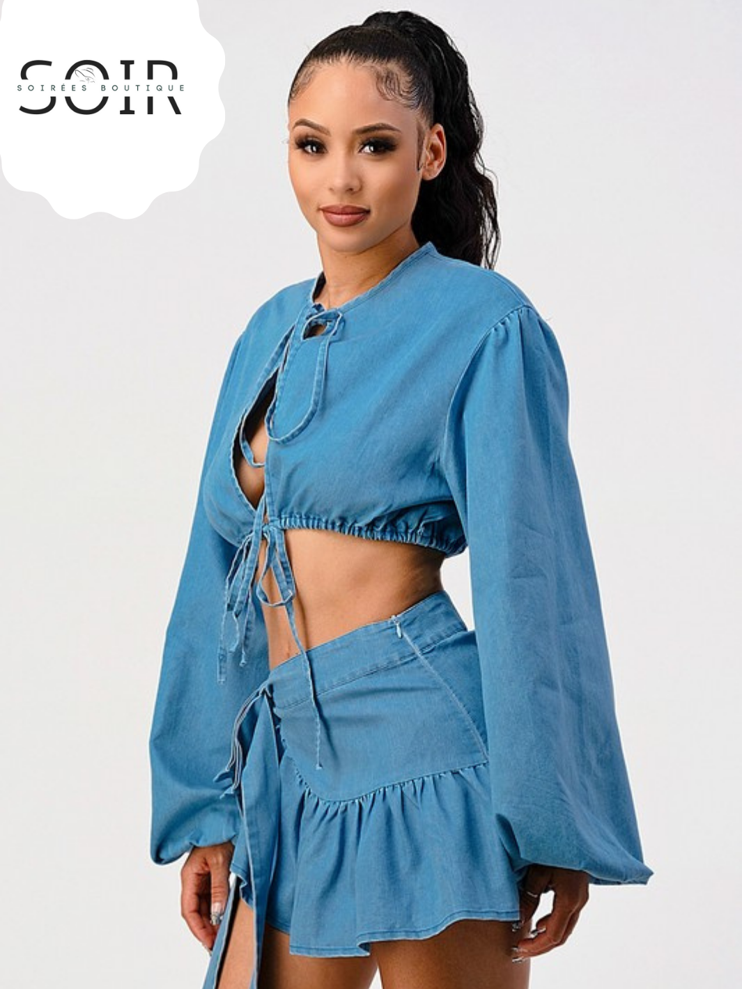 Blue Hour Bandit Denim Two-Piece Skirt Set