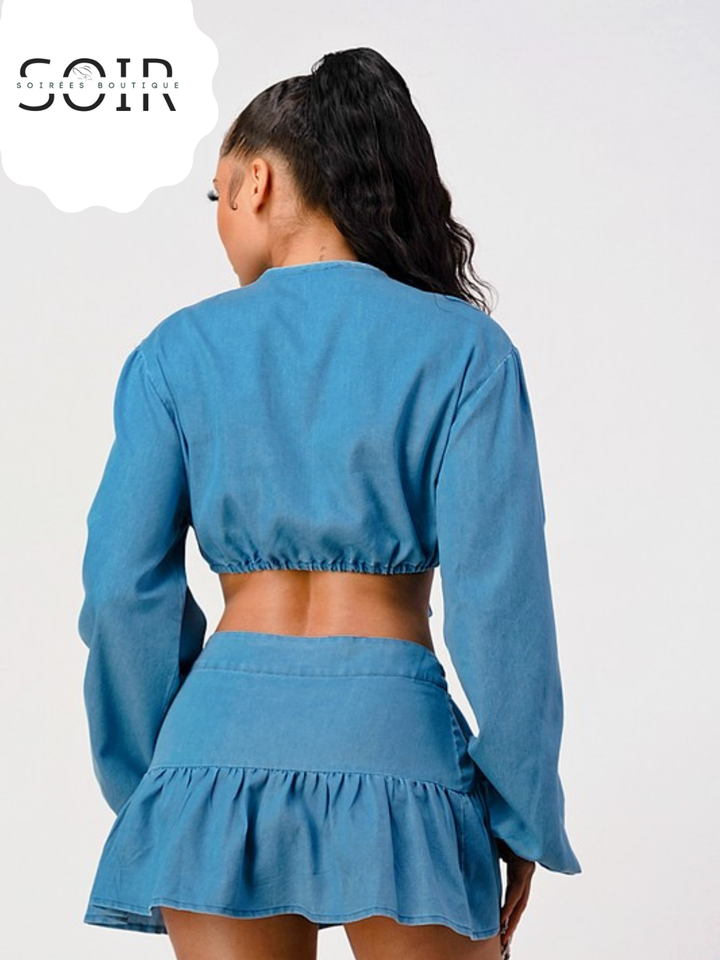 Blue Hour Bandit Denim Two-Piece Skirt Set