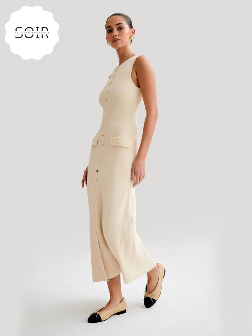 Elysian Knit Sleeveless Maxi Dress - Soirées Boutique
