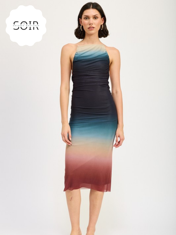 Sunset Glow Ombre Maxi Bodycon Dress