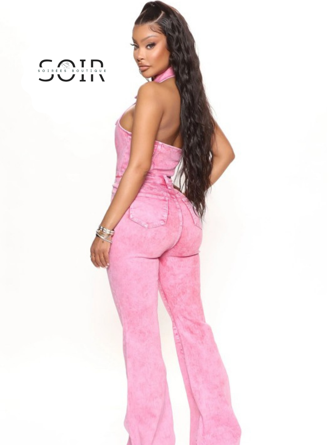 Fuchsia Frenzy Denim Jumpsuit
