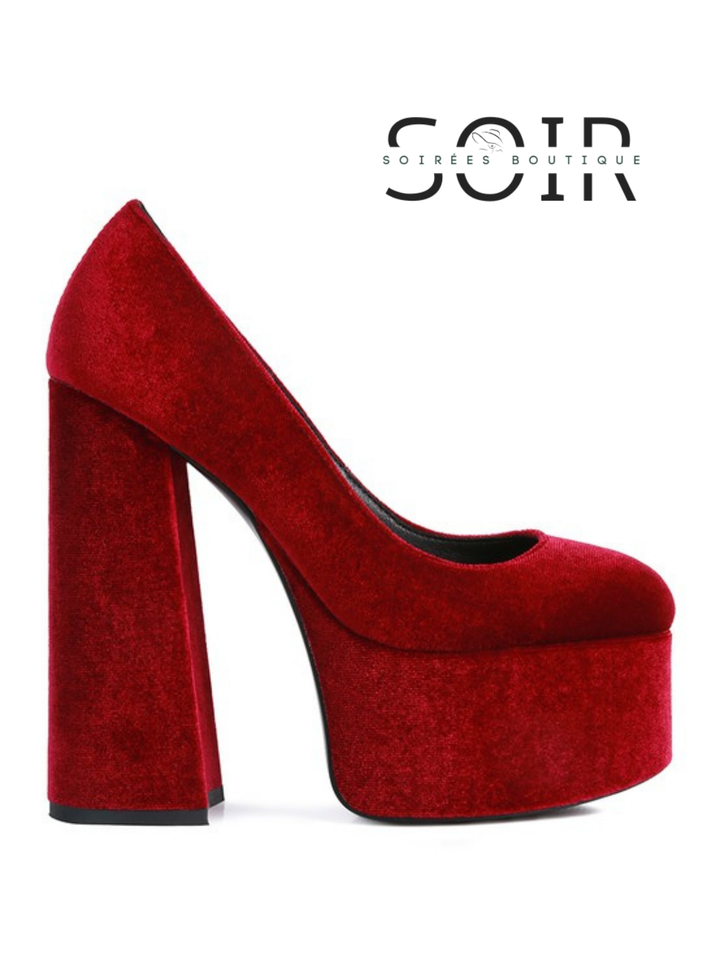 Velours de Minerve Velvet Platform Heels