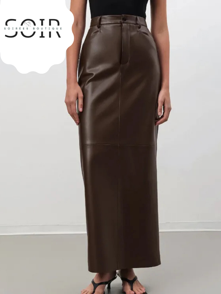 Rogue Contour Leather Sheath Skirt