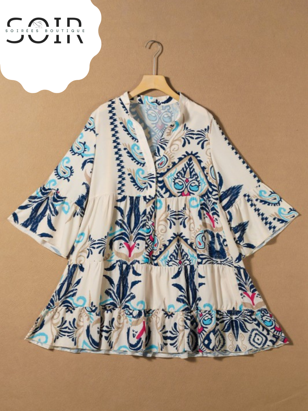 Sunlit Muse Buttoned Mini Dress