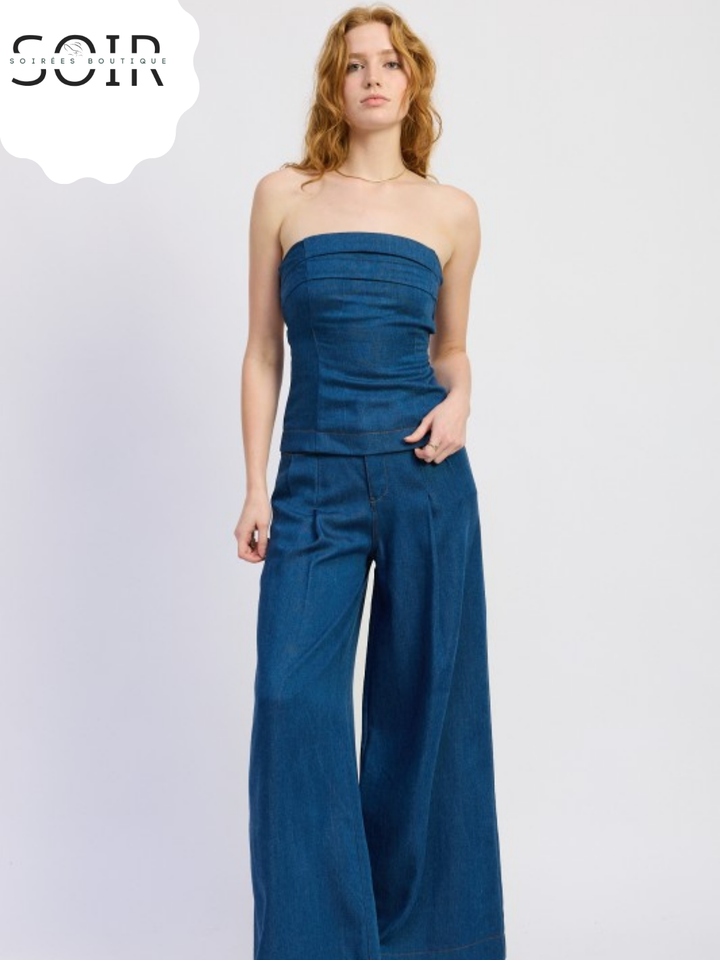 Denim Drift Tube Top