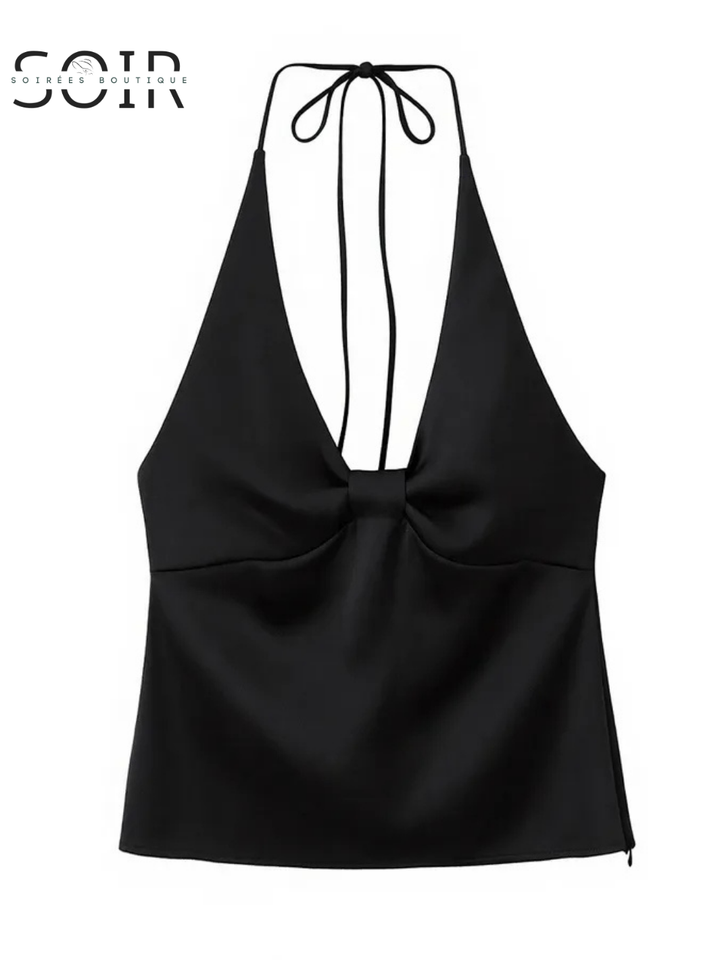 Noir Vanta: The Crisscross Halter Tank