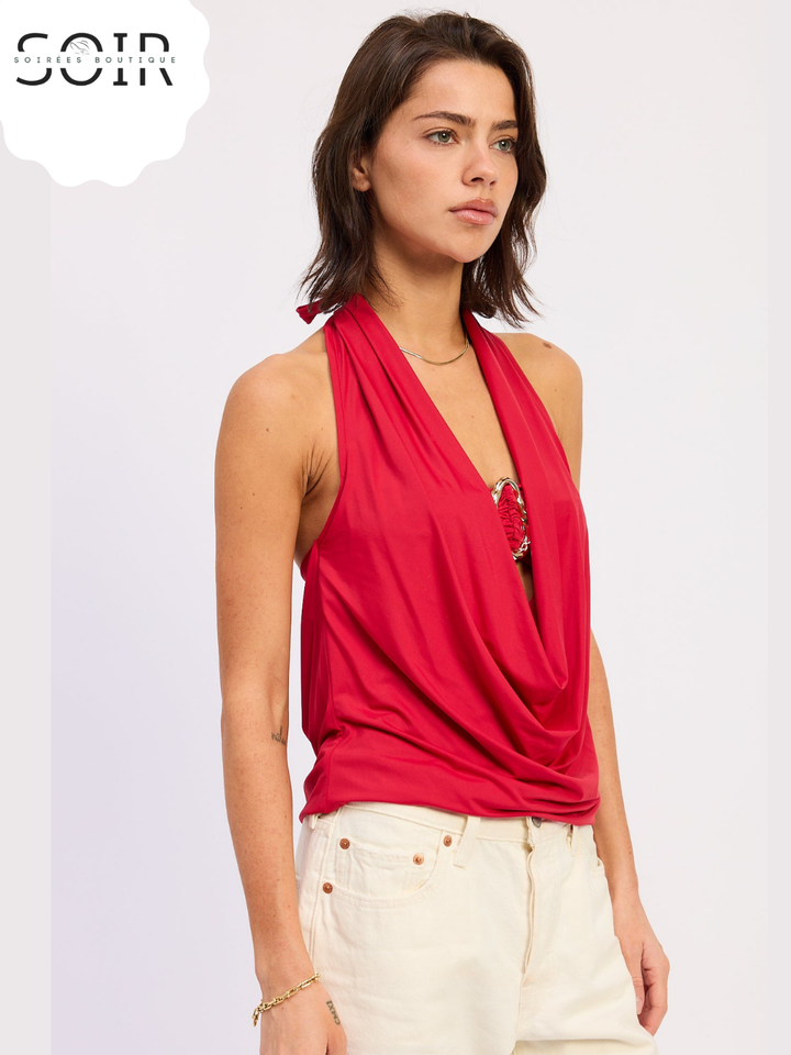 The Amara Drape Bandeau Top