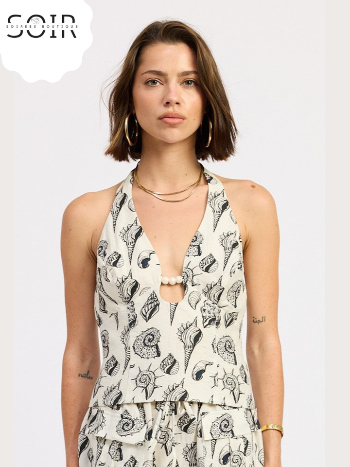 The Calypso Pearl Halter Top