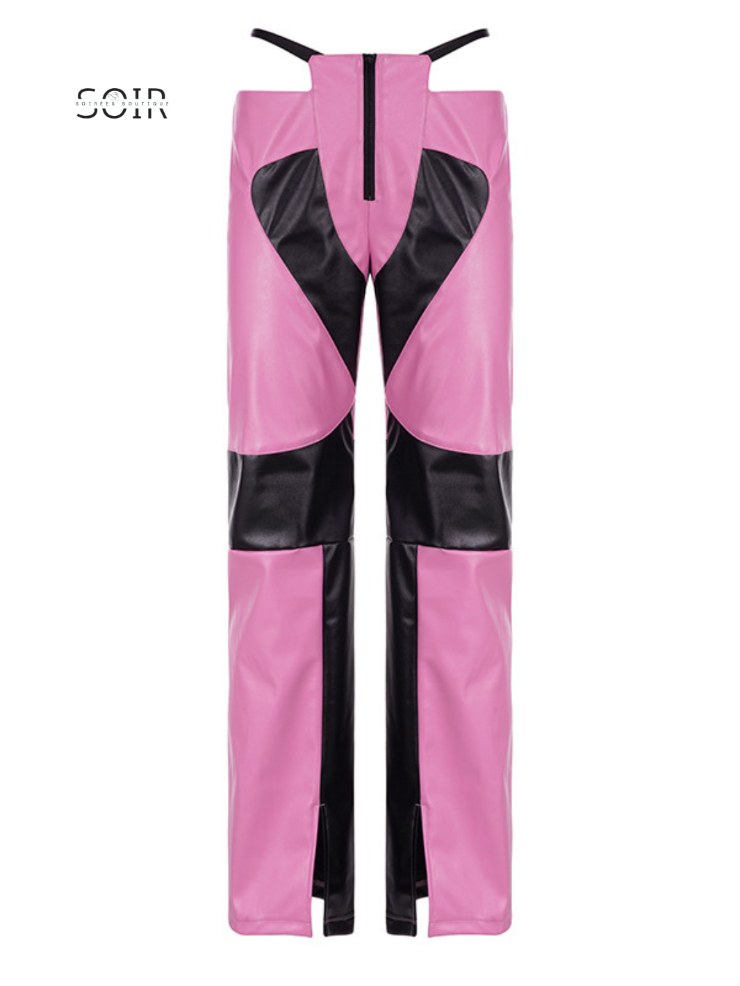 Dirty Diana Leather Low Waist Illusion Thong Like Straight Leg Pants - Soirées Boutique