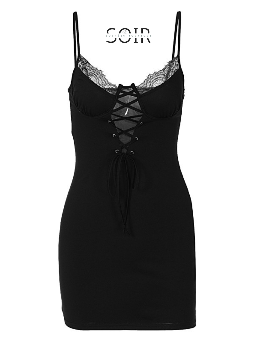 Lace Labyrinth Adjustable Mini Dress - Soirées Boutique