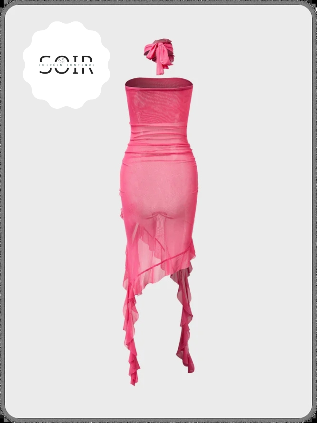 Blush Ruffle Radiance Ensemble Mesh Dress - Soirées Boutique