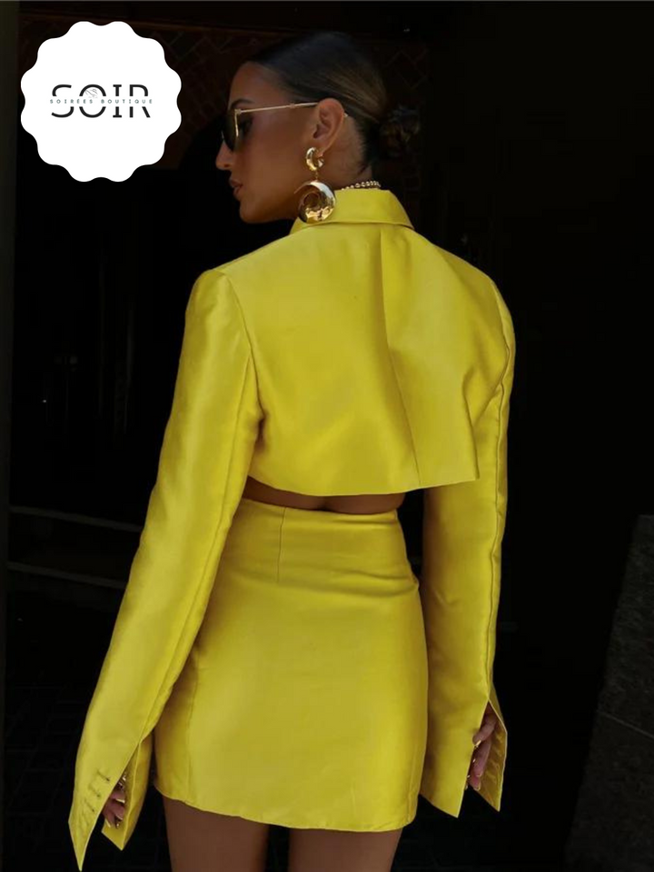 Satin Dreams: The Luxe Two-Piece Suit Set - Soirées Boutique