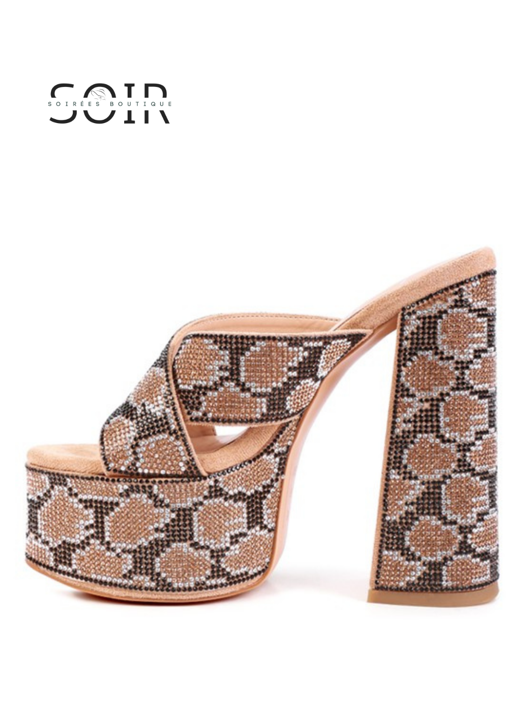 Glam Safari Rhinestone Platform Heels