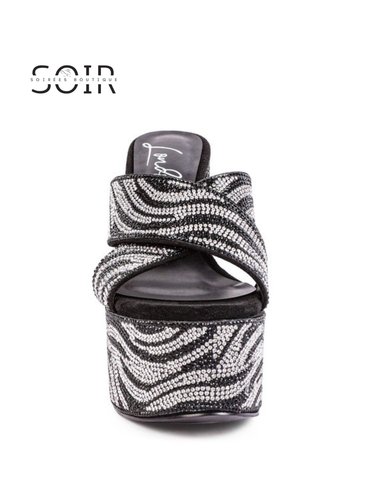Glam Safari Rhinestone Platform Heels