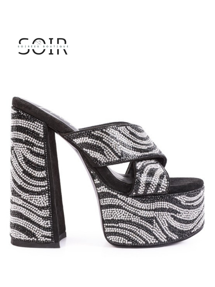 Glam Safari Rhinestone Platform Heels