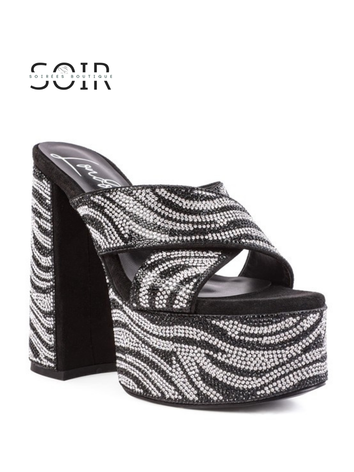 Glam Safari Rhinestone Platform Heels