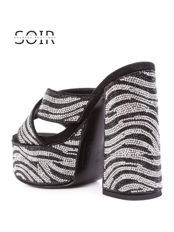 Glam Safari Rhinestone Platform Heels