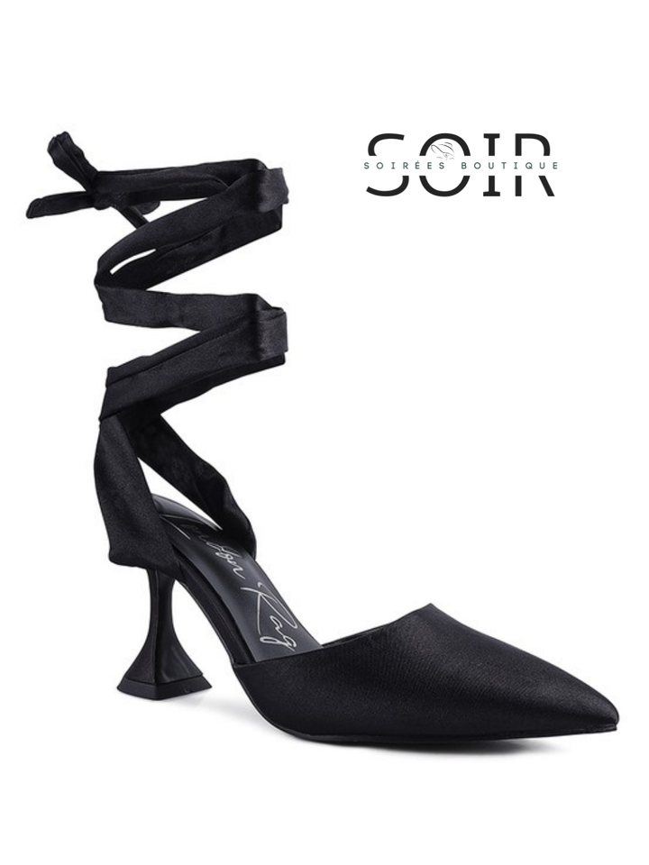 Pirouette à Minuit Satin Pointed Heels