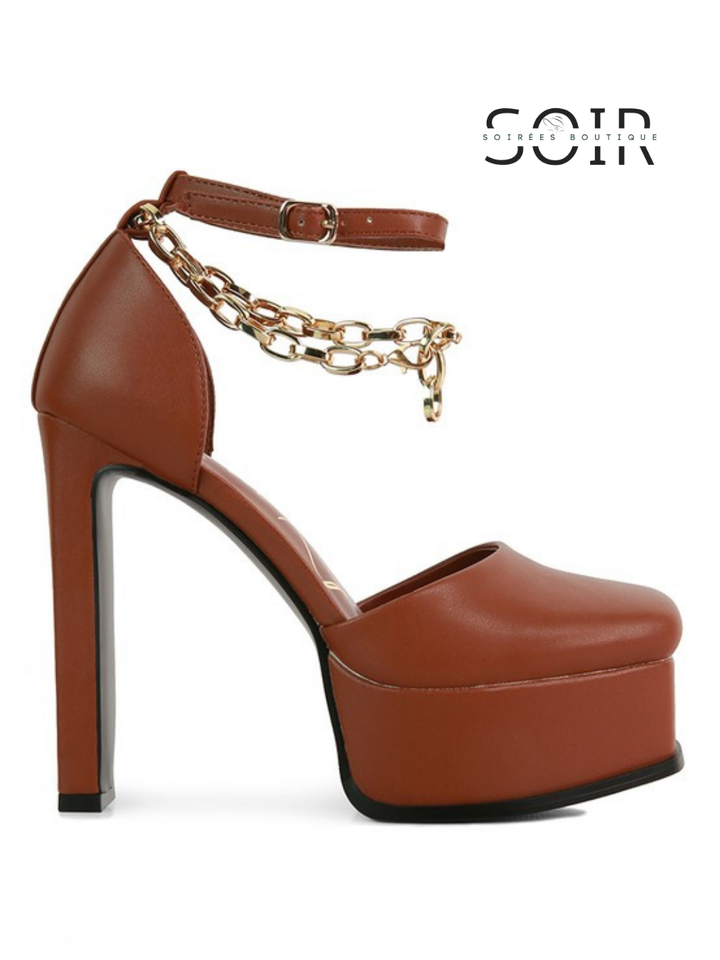 Minuit Doré Gilded Platform Heels