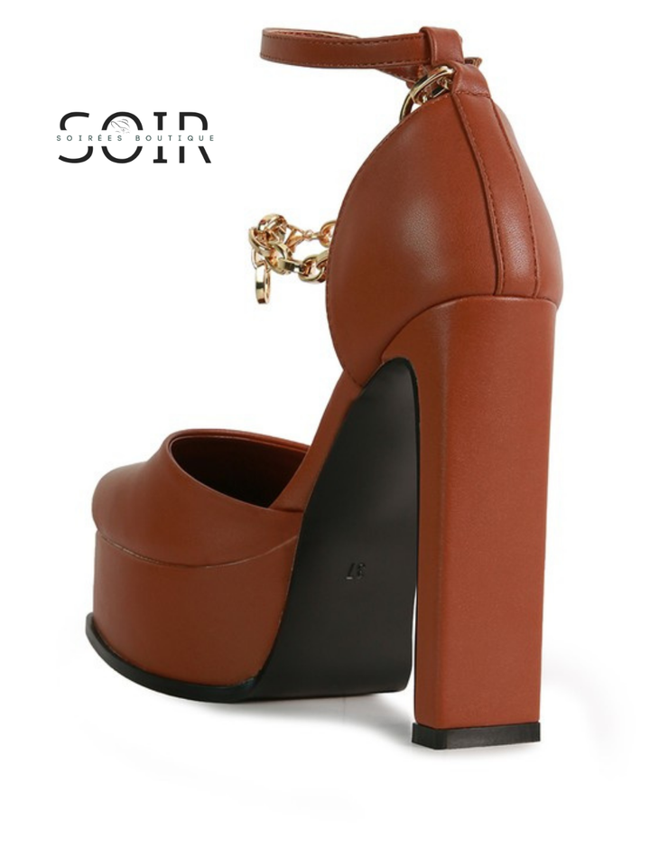 Minuit Doré Gilded Platform Heels