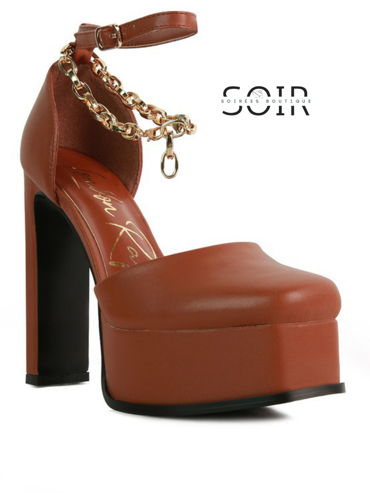 Minuit Doré Gilded Platform Heels