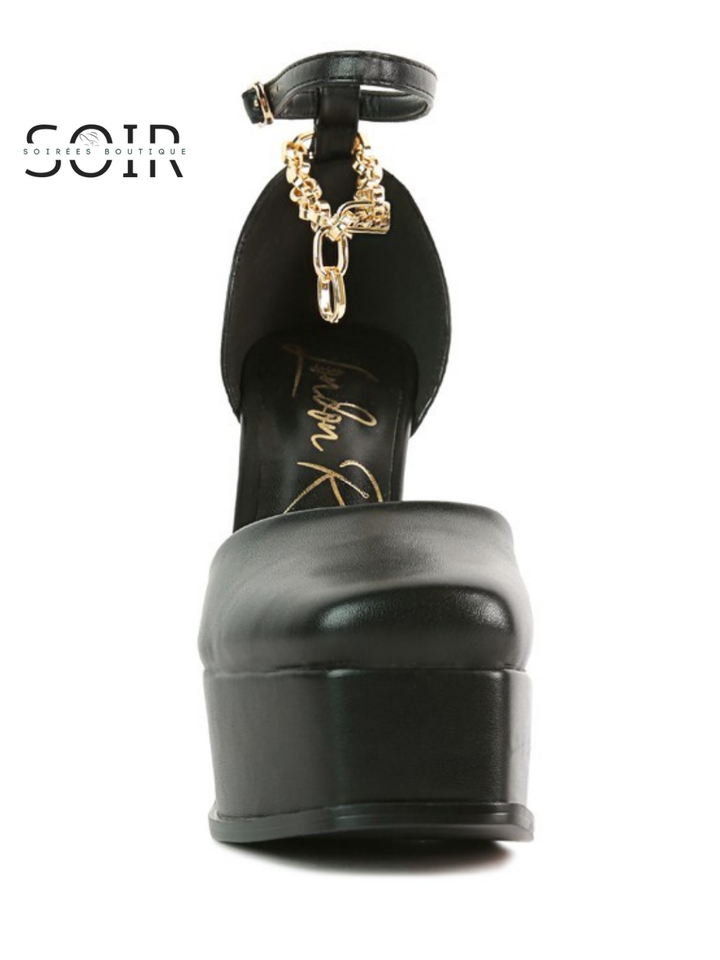 Minuit Doré Gilded Platform Heels