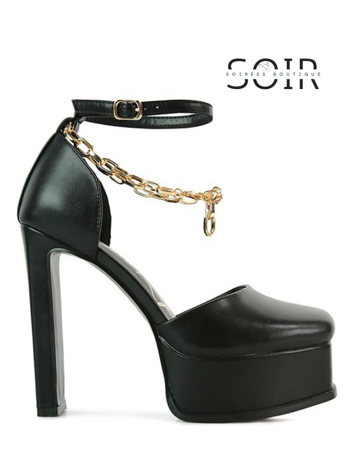 Minuit Doré Gilded Platform Heels