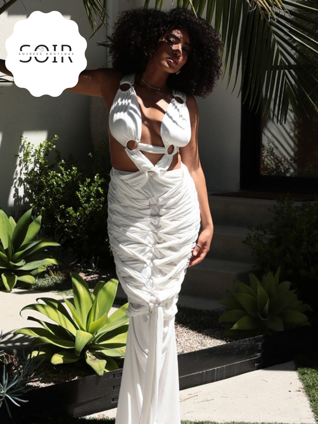 Obsidian Eclipse Pleated Gown