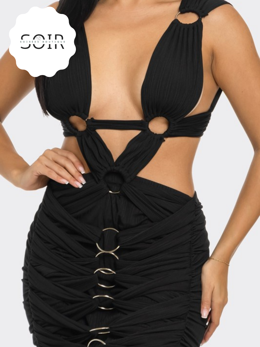 Obsidian Eclipse Pleated Gown