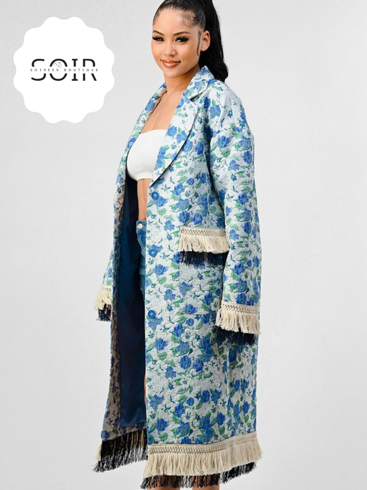 Petal Fringe Affair Trench Coat