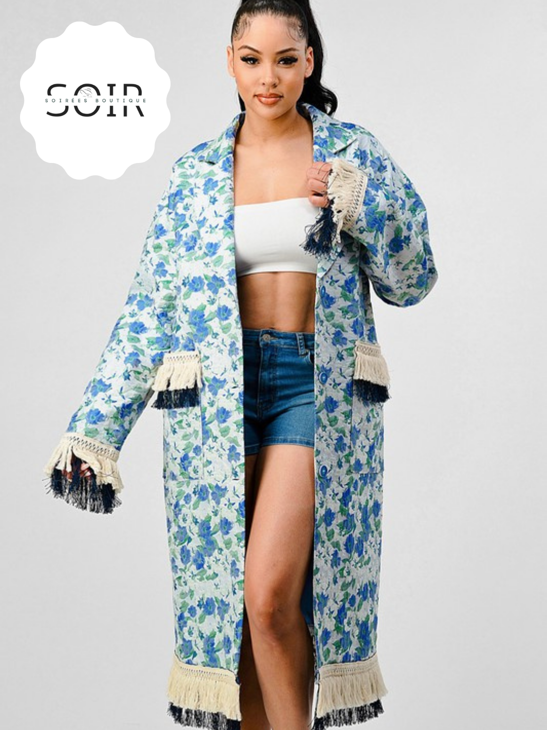 Petal Fringe Affair Trench Coat