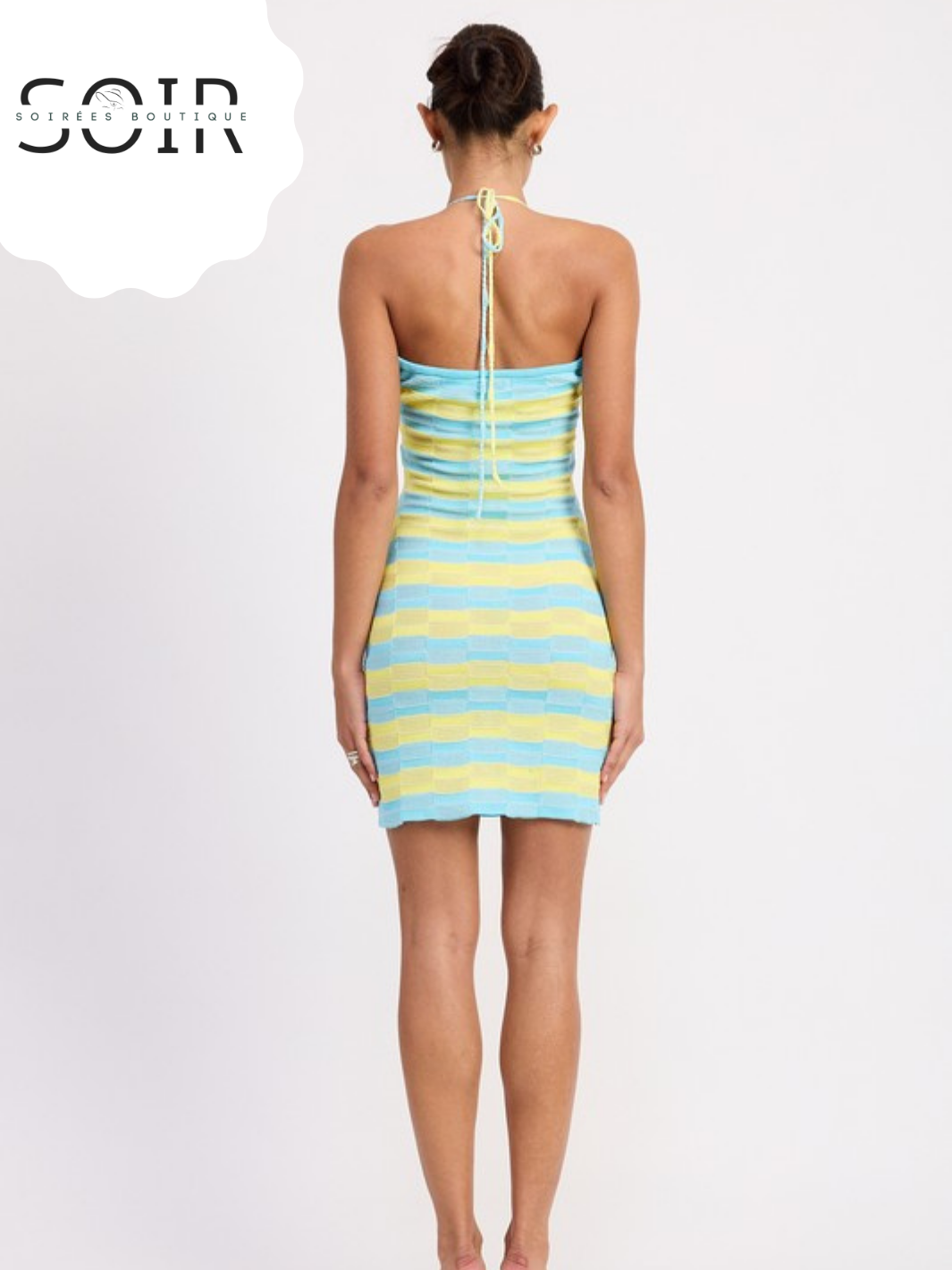 Citrus Lagoon Halter Neckline Dress