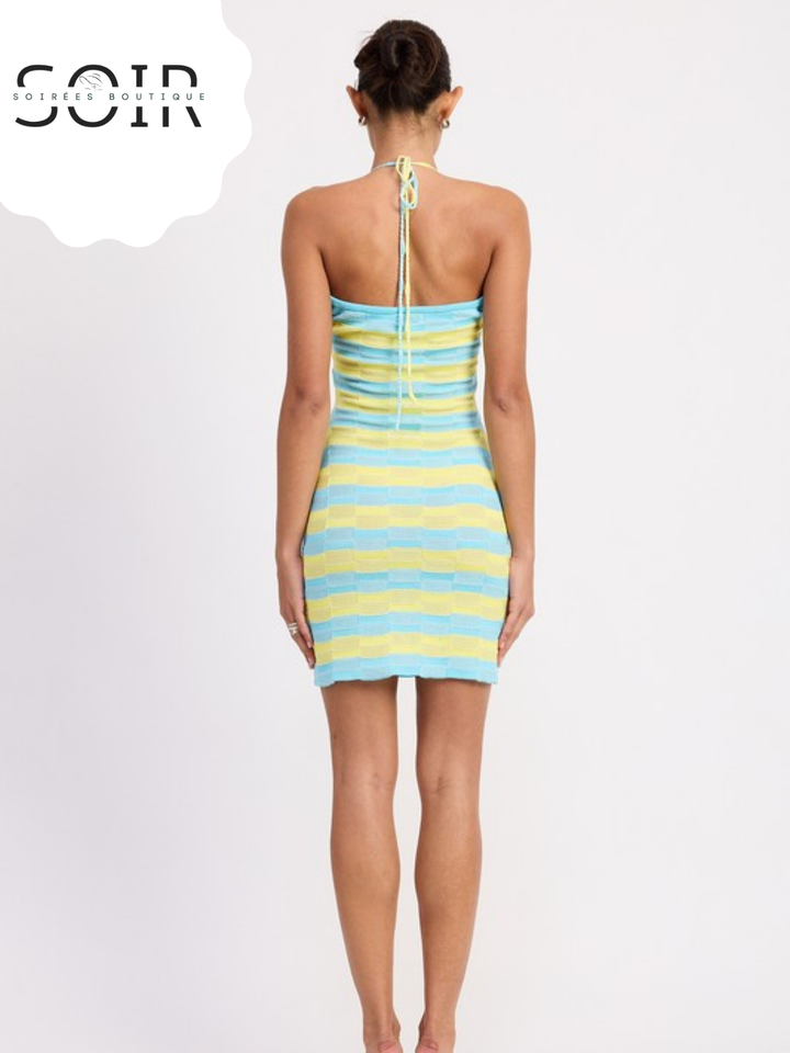 Citrus Lagoon Halter Neckline Dress