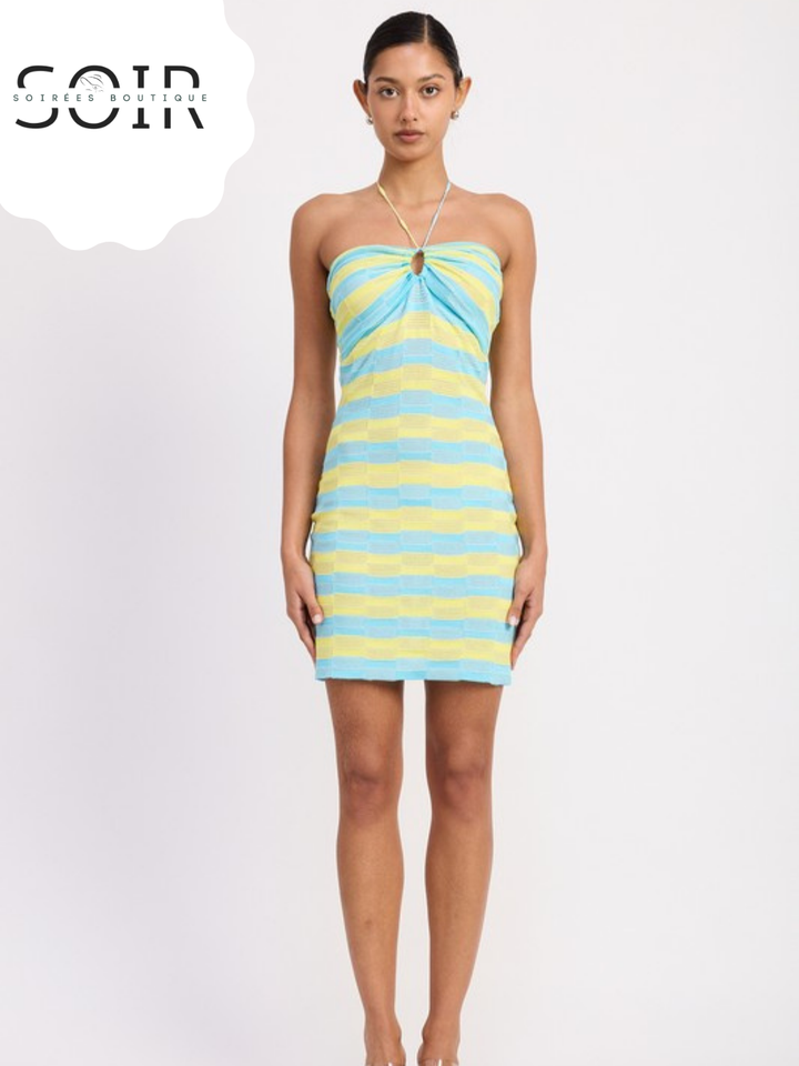 Citrus Lagoon Halter Neckline Dress
