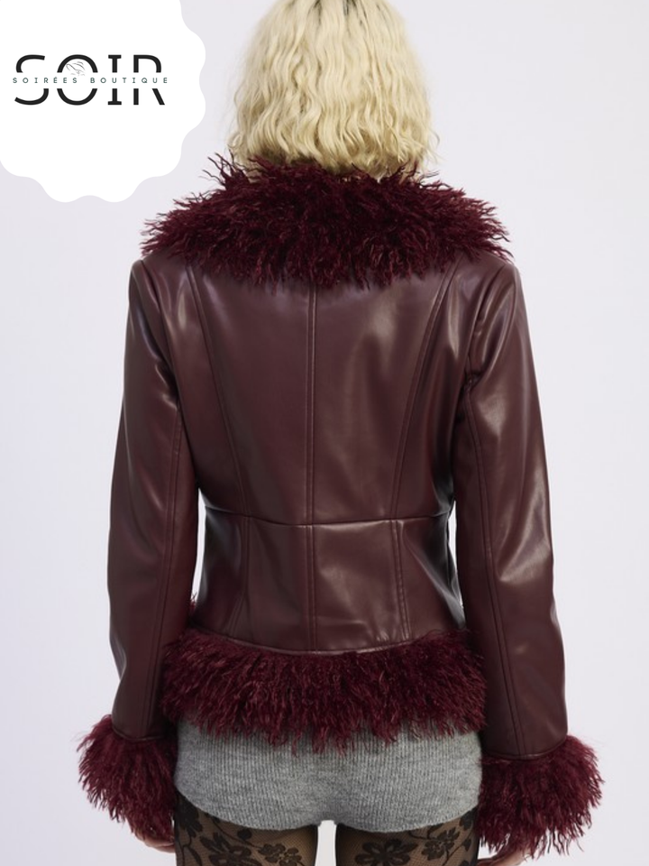 Crimson Dagger Leather Fur Jacket