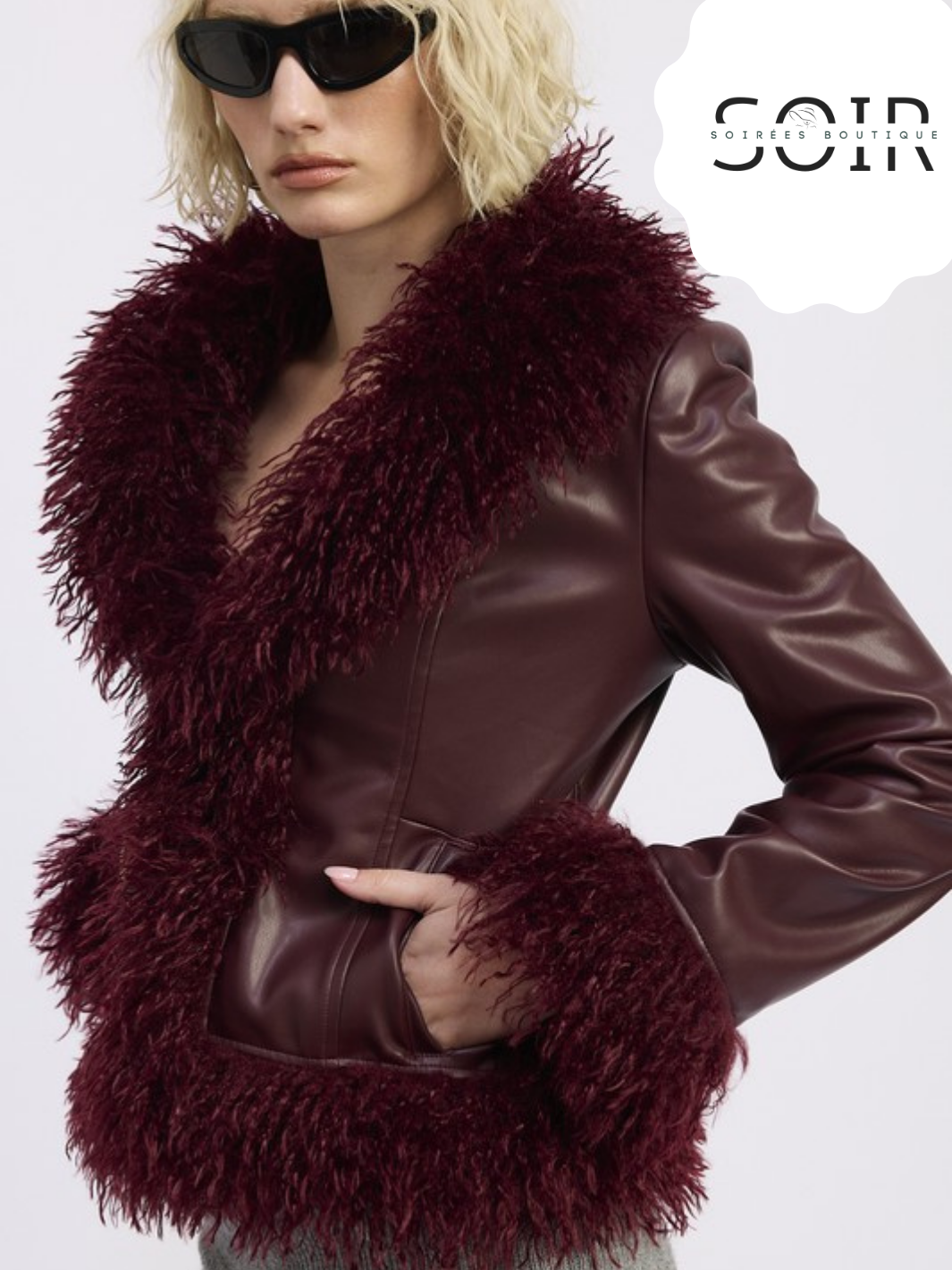 Crimson Dagger Leather Fur Jacket