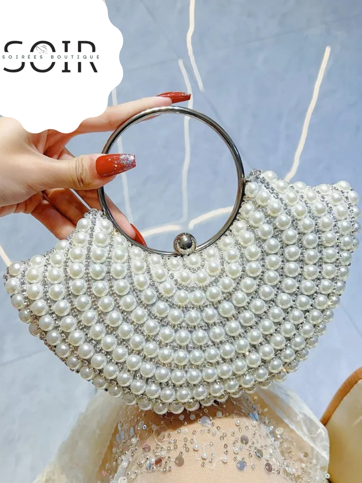 Midnight Pearlista Diamond Embedded Clutch