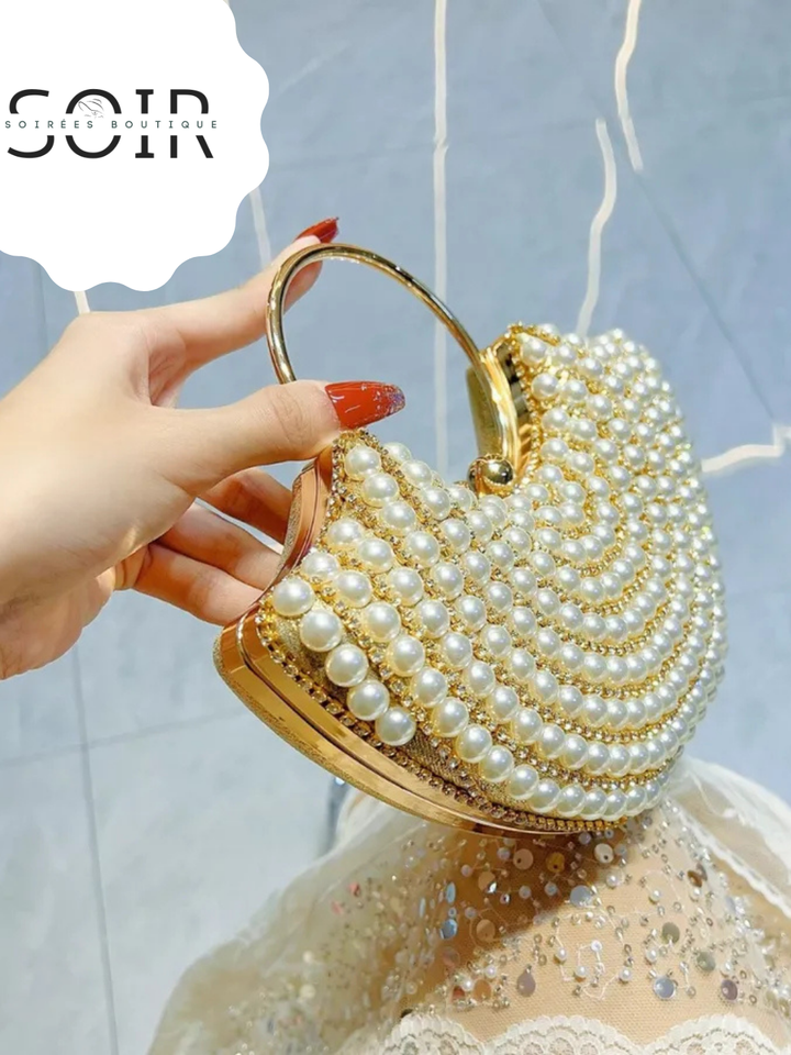 Midnight Pearlista Diamond Embedded Clutch
