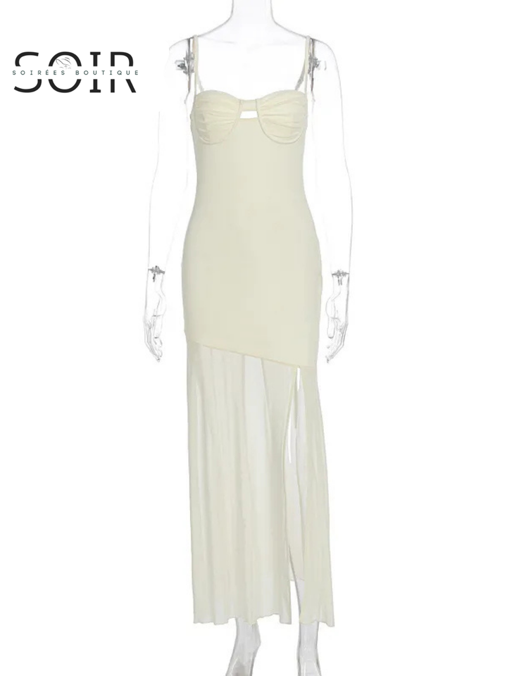 Soleil Slip Backless Side Slit Dress