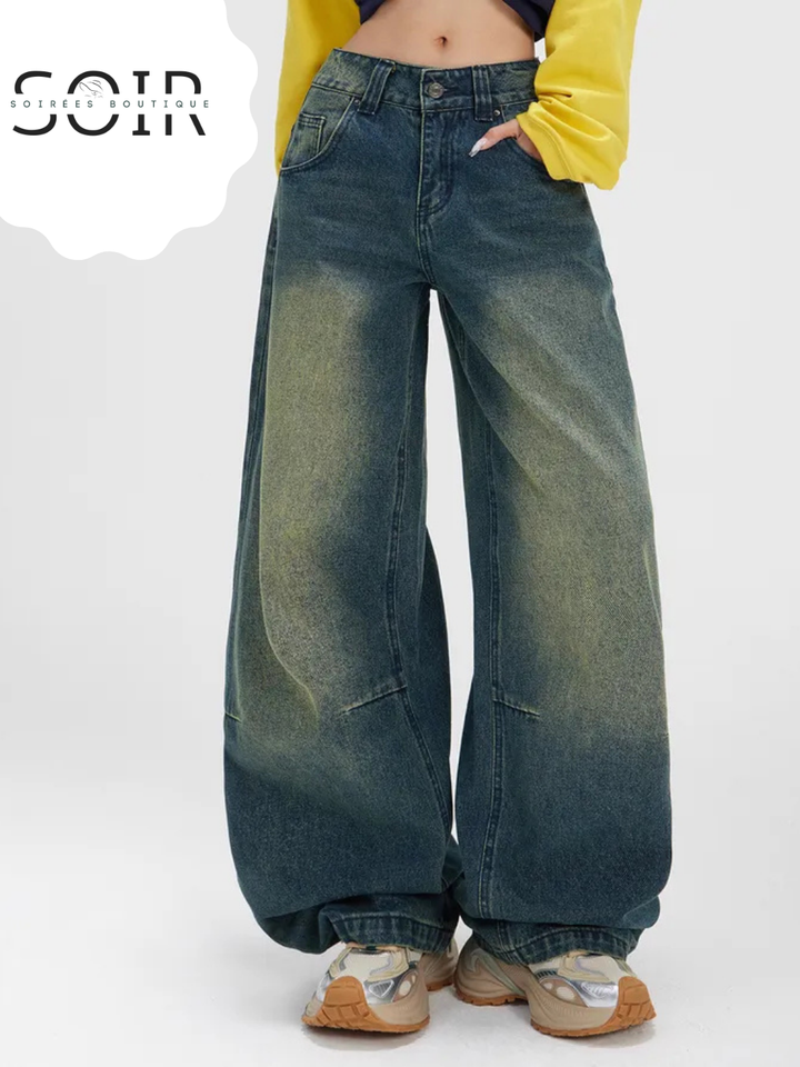 Boulevard Drift High Waist Wide Leg Retro Denim Jeans