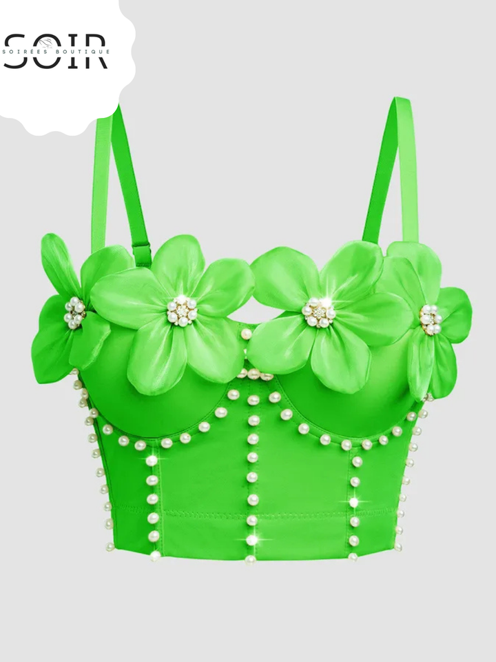 Crystal Bloom Bustier Tube Top