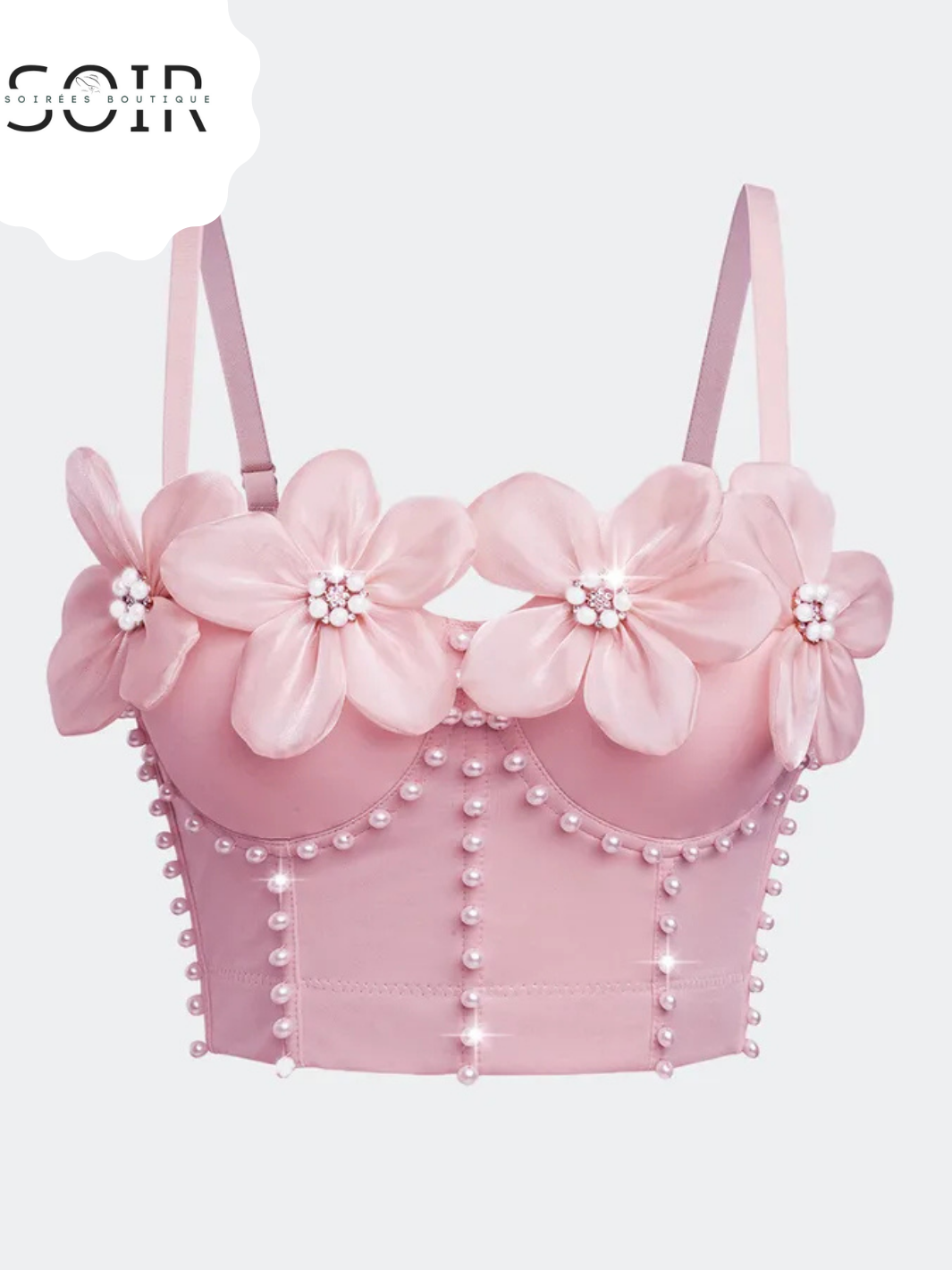 Crystal Bloom Bustier Tube Top