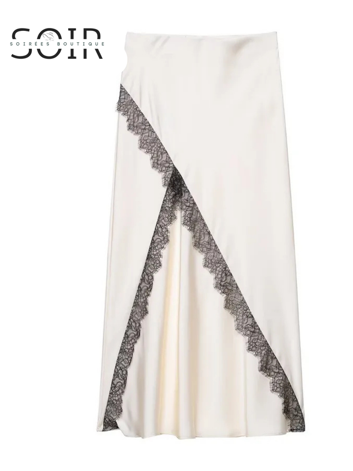 Ivory Eclipse Satin Skirt Set