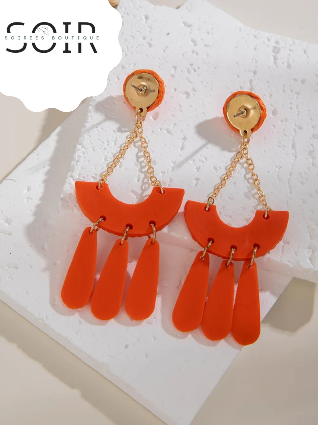 Solar Flare Tassels Geometric Earrings