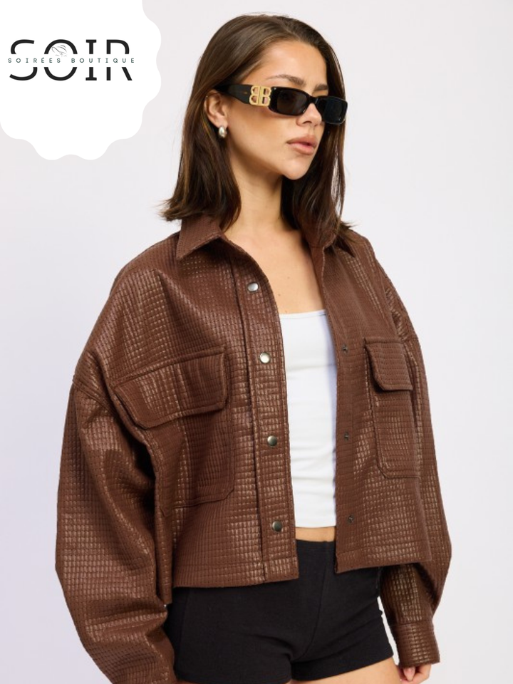 Hazel Haven Cropped Leather Jacket