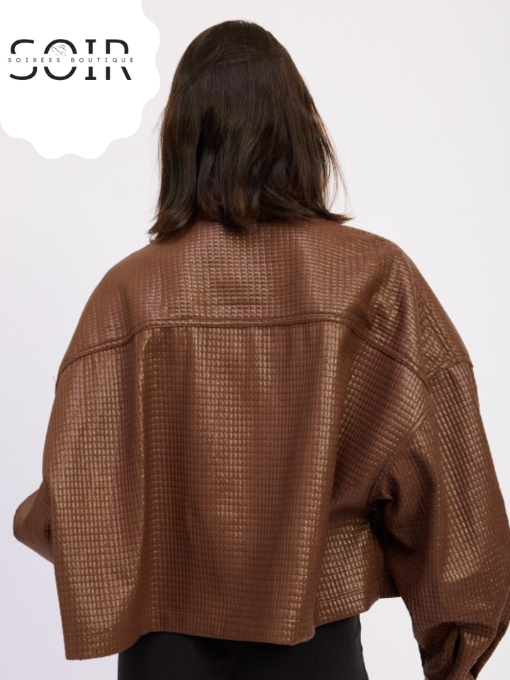 Hazel Haven Cropped Leather Jacket
