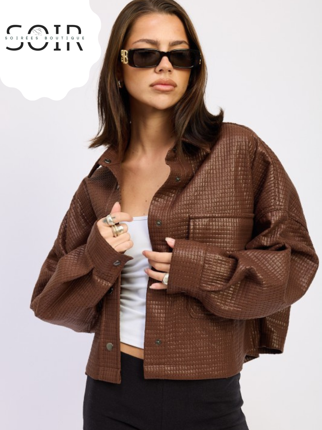 Hazel Haven Cropped Leather Jacket